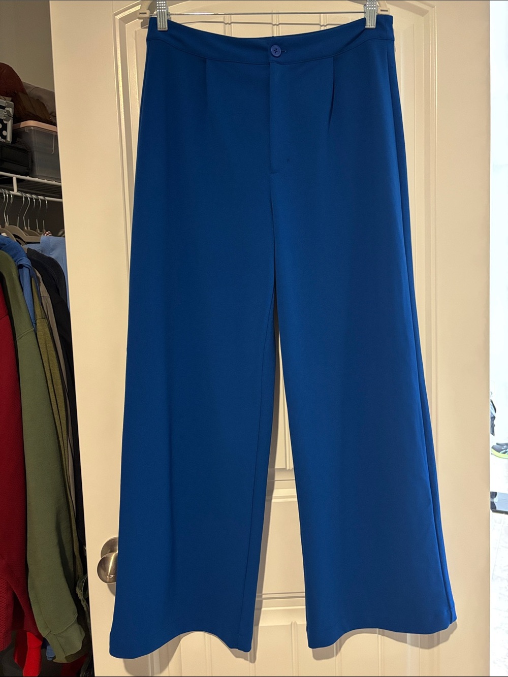 Wide Leg Women's Pants in Bright Blue